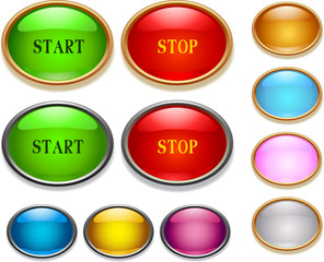 Vector glossy button set