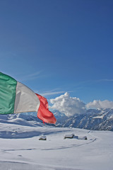 view of the italian alps in winter