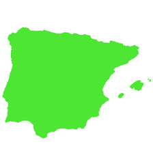 Outline map of Spain on white