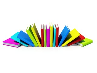 Fototapeta premium Colored books isolated on white background