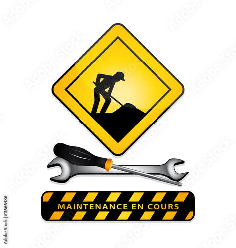 "Maintenance en cours" photo libre de droits sur la banque d'images