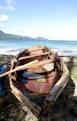 Old boat on beach