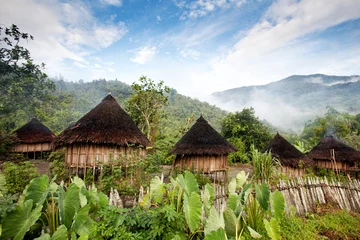 Fototapete Indonesien Traditionelle Hütte