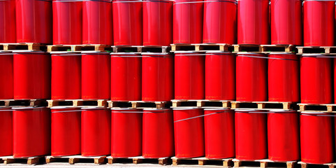 Red oil drums