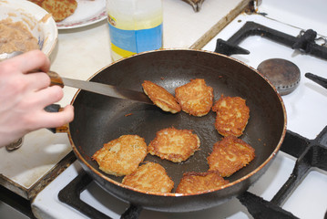 Preparation of potato fritters
