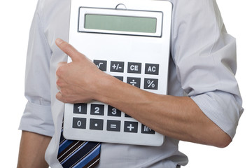 Businessman mit Kalkulatur