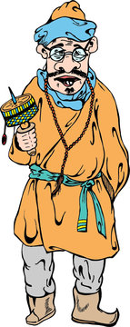 Tibetian man in vector illustration