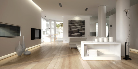 White minimalist interior