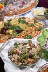 Beautifully decorated meal on plates at restaurant