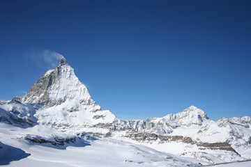 Fototapeta na wymiar The Matterhorn mountain in Switzerland