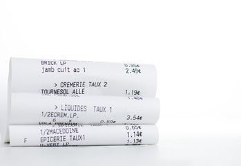 ticket de caisse - achat d'alimentation