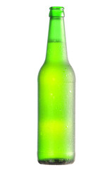 open lager beer bottle