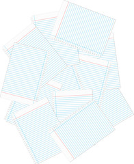 Pile of notebook paper