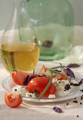 tomatos with fresh cheese