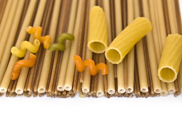 Colorful noodles background