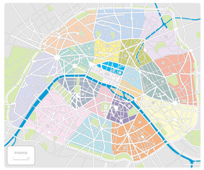 Obraz premium map of Paris/France