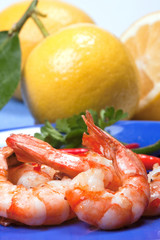 Fried prawns, seafood