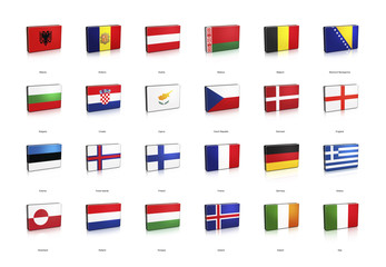 3D European Banner Flags 1 of 2