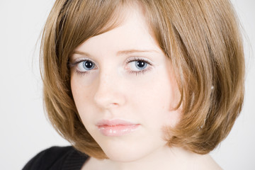 Naklejka premium big studio portrait of a young beautiful teen girl