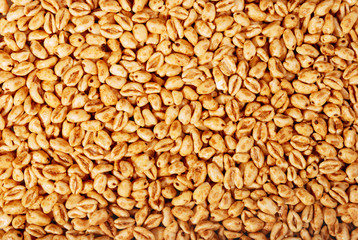 Popped wheat grains