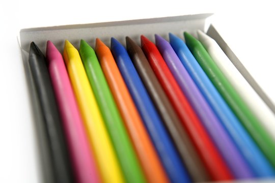 Colorful set of pencil in a box
