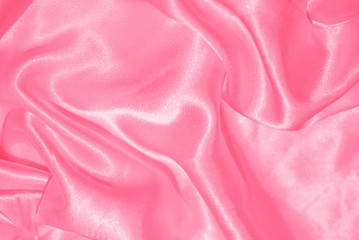 Pink satin with heart shaped pleat