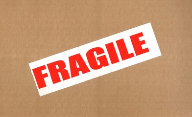 cardboard; fragile, handle with care