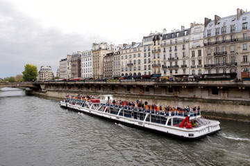 Naklejka premium rowing by seine