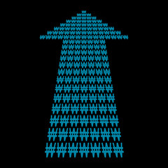 Won symbols up arrow