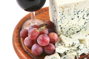 mold cheese and grapes