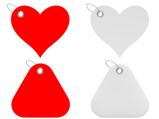 Heart and triangle tags
