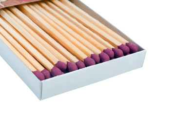 Obraz premium Matches in opened box isolated