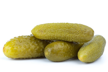 Close-up shot of some marinated cornichons