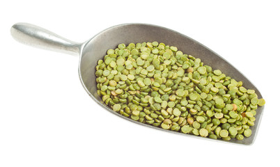 Scoop with green split peas