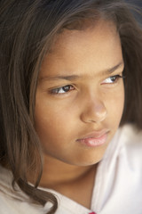 Portrait Of Girl Looking Thoughtful