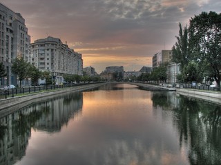 Sun set in Bucharest