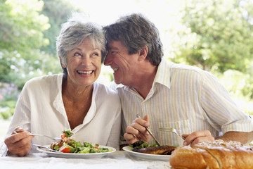 Couple Eating An Al Fresco Meal