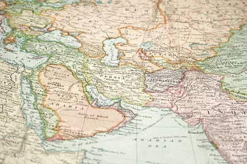 Deurstickers Midden-Oosten Vintage kaart en grafiek