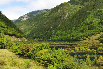 green lakes in the valley