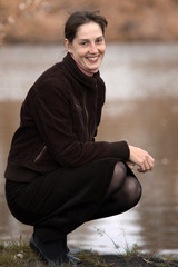 Girl near river