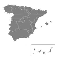Naklejka premium mapa hiszpanii