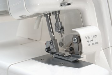 overlock sewing machinery closeup