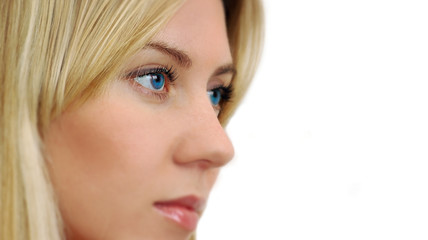Fototapeta premium Portrait of sexy young blonde women with beautiful blue eyes
