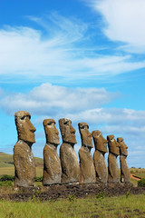 Moai at Ahu Akivi (Easter Island, Chile)