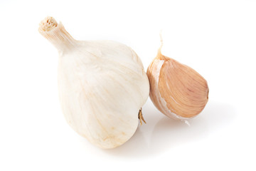garlic bulb vegetable food isolated on white background