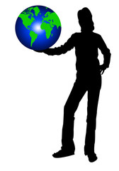 Silhouette with earth