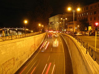 Fototapeta premium Night's street in Rome