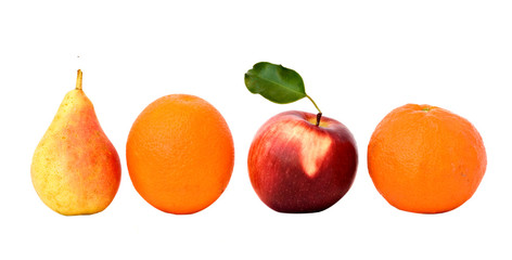 Fruits isolated on white background