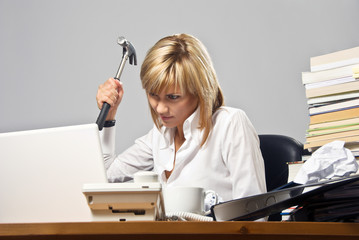 Business Lady with a Hammer