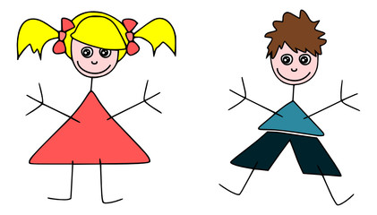 Strichmännchen Kinder